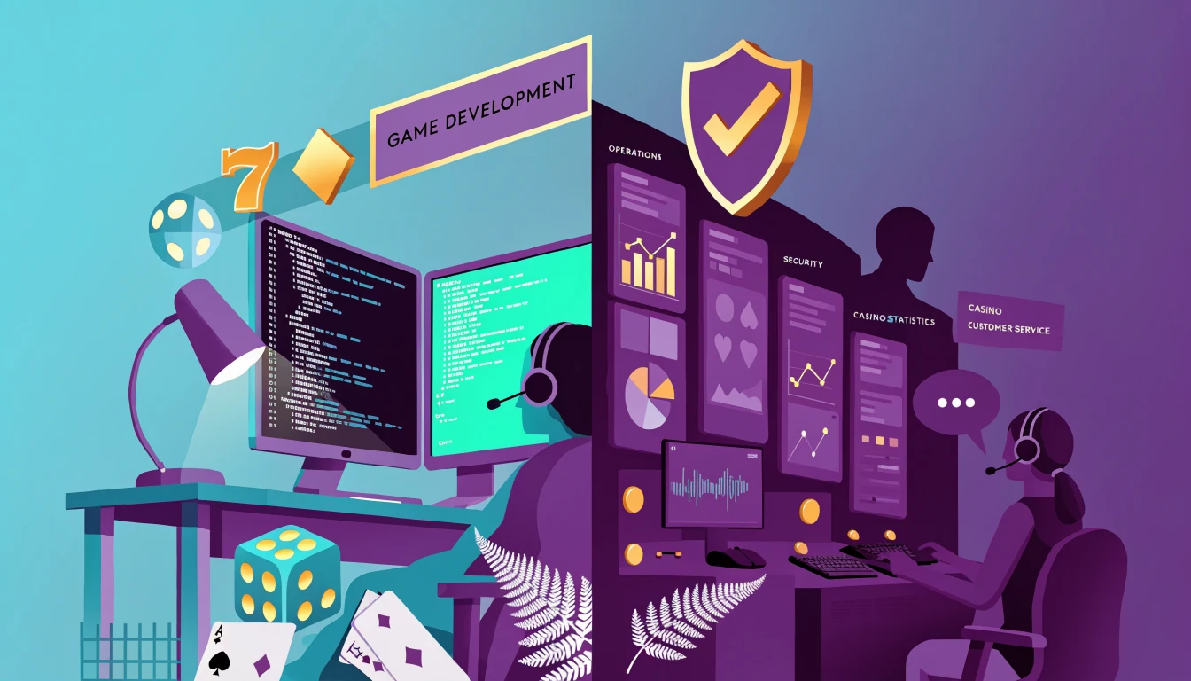 Illustration of casino game developers and operators in New Zealand
